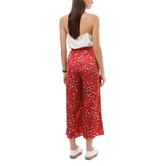 Anthropologie Floral Cropped Pants High Rise Trousers Wide Leg Dainty Romantic - Picture 2 of 13